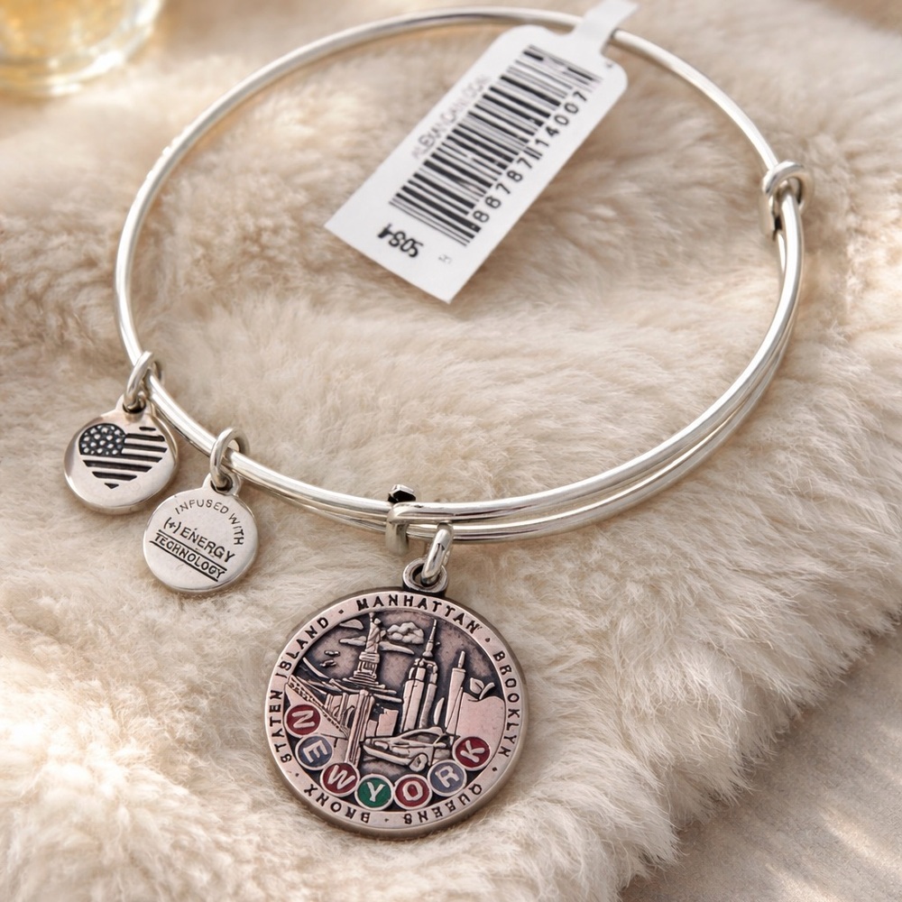 Alex and Ani New York City Charm Bracelet Silver Bangle NWT